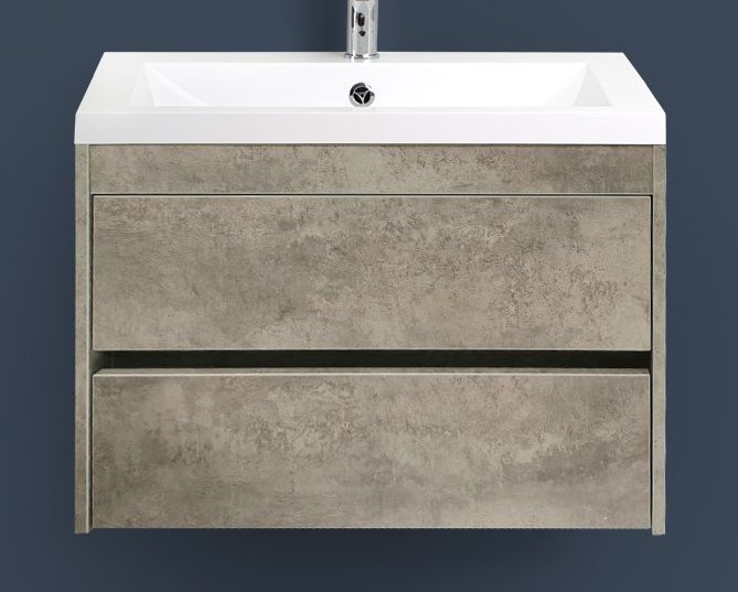 

Тумба с раковиной Art&Max Family-580-2C-SO-CV Cemento Veneto, подвесная, Серый, Family-580-2C-SO-CV
