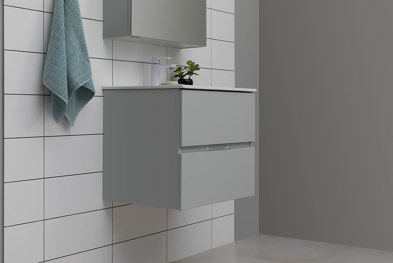 

Тумба с раковиной Aquanet Алвита New 60 2 ящика, серый, 00277512