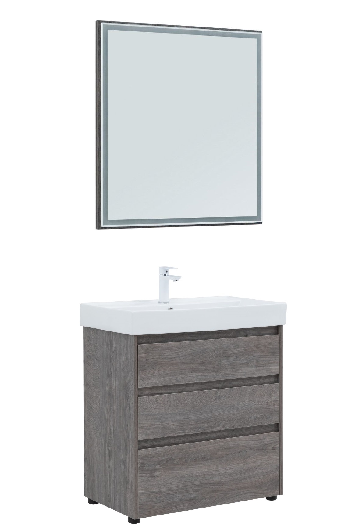 

Мебель для ванной Aquanet Nova Lite 75 дуб рошелье, 3 ящика, Темное дерево, Nova Lite 75