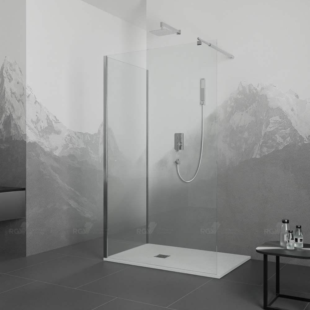 

Душевой уголок RGW Walk In WA-005 100х80 профиль хром, стекло прозрачное, WA-005B