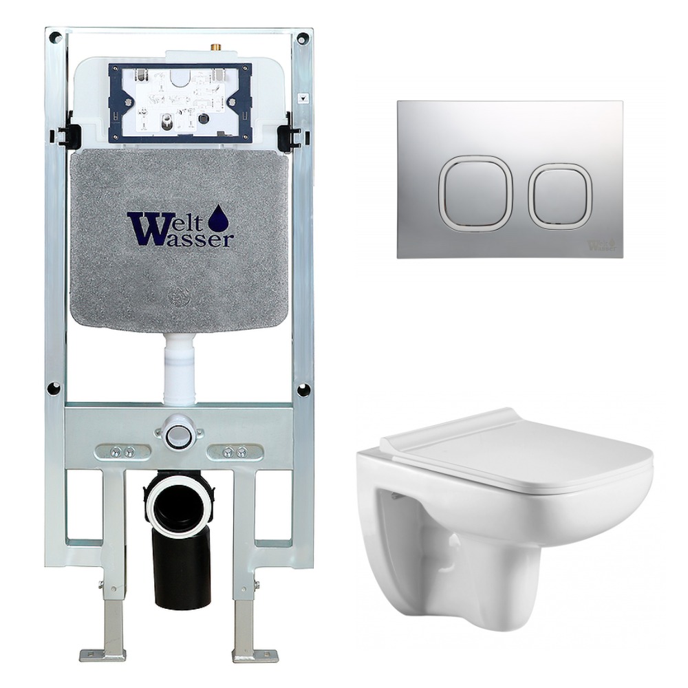 

Комплект Weltwasser 10000006716 унитаз Kehlbach 004 GL-WT+ инсталляция + кнопка Amberg RD-CR, Белый глянцевый, 10000006716