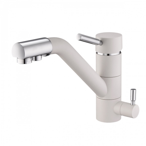 

Смеситель Emar Quartz ЕС - 3008 для кухни агат, Белый, ЕС - 3008