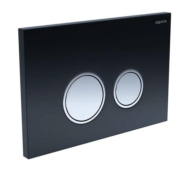 

Кнопка смыва Aquatek закаленное стекло, черная, Черный
