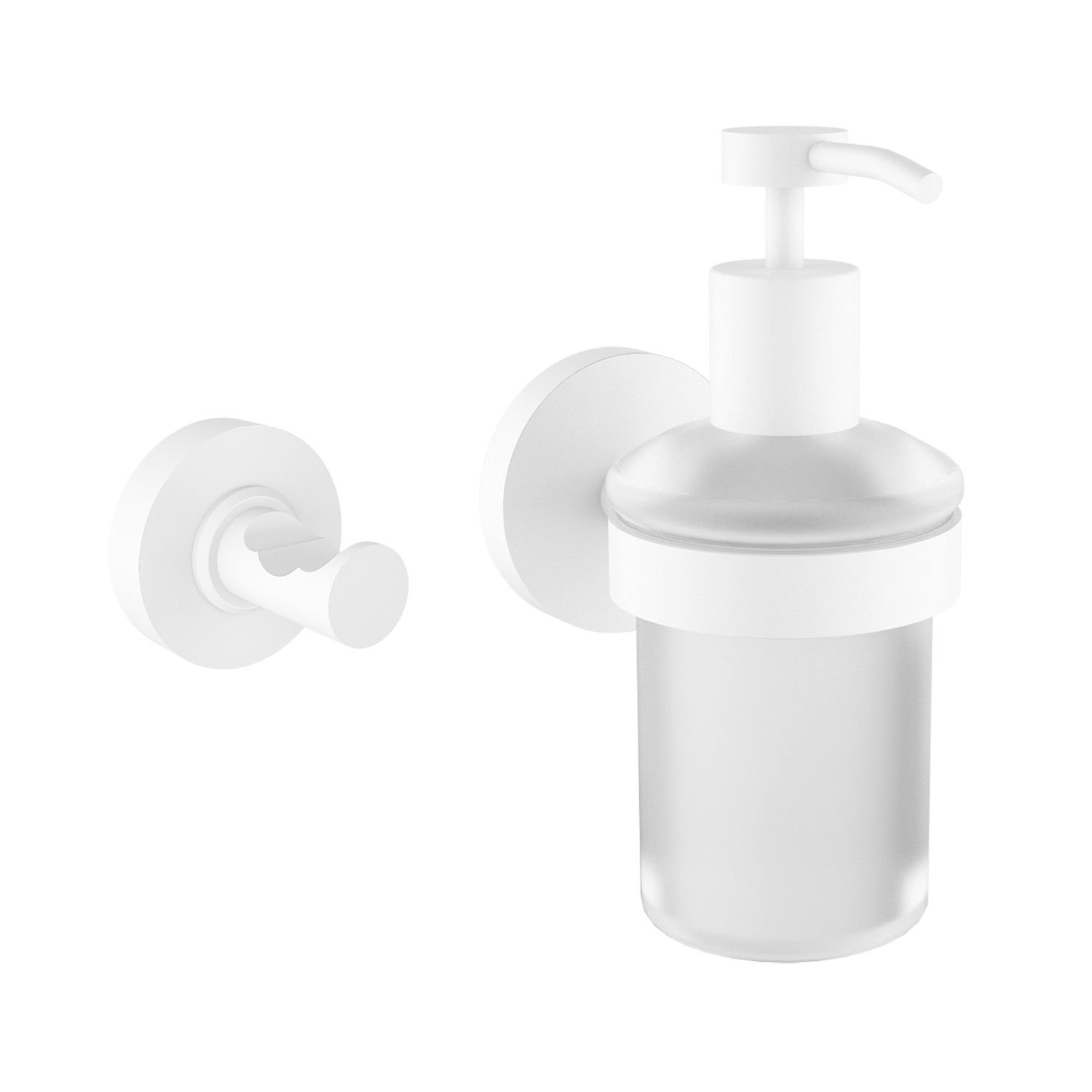 

Набор аксессуаров Wellsee Finishing Touch 182515001: дозатор для жидкого мыла и крючок для полотенца, белый, 182515001