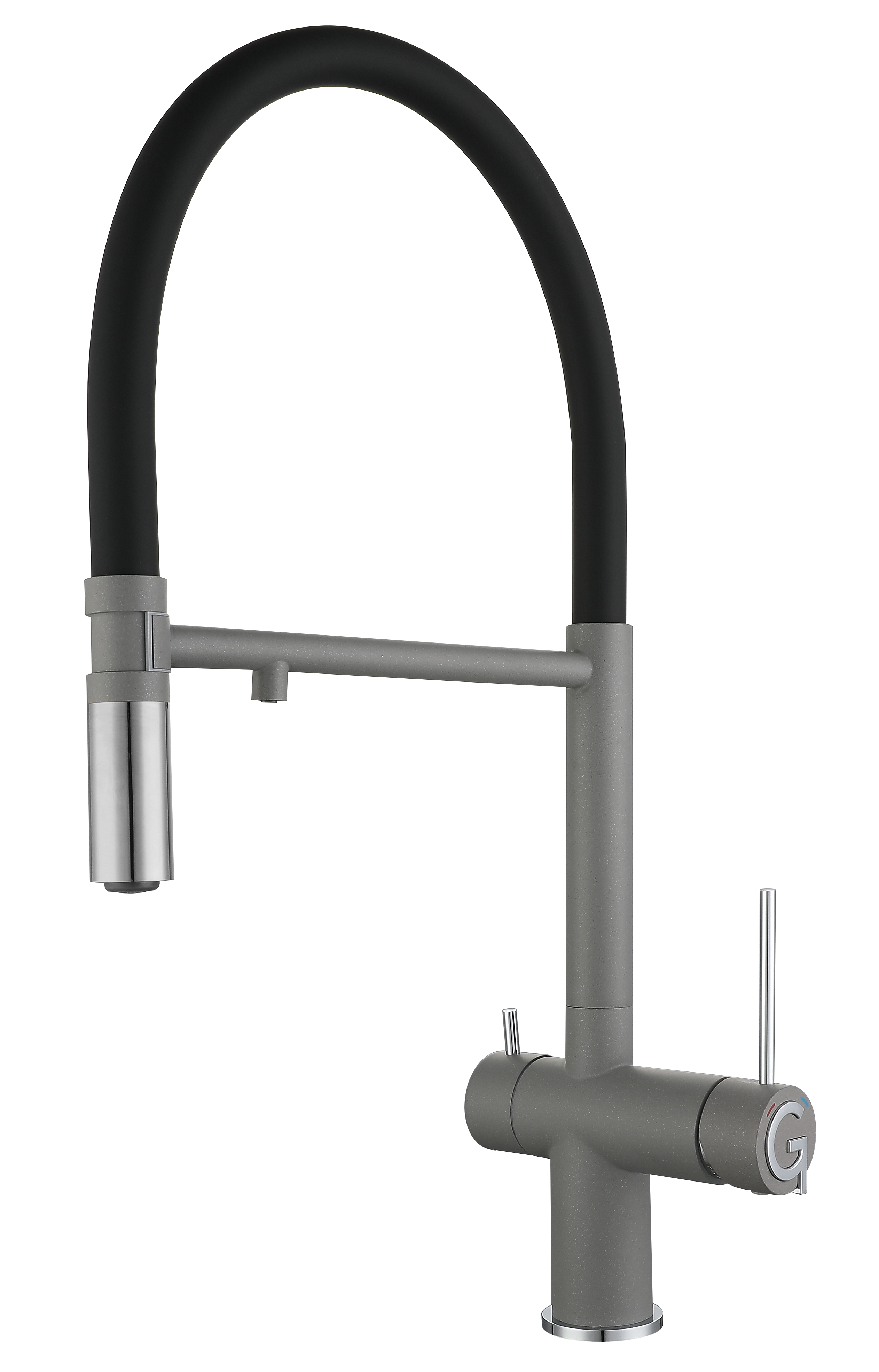 

Смеситель для кухонной мойки Rivelato Adria 1523517 grigio cromo с краном питьевой воды, Серый / хром, 1523517 grigio cromo