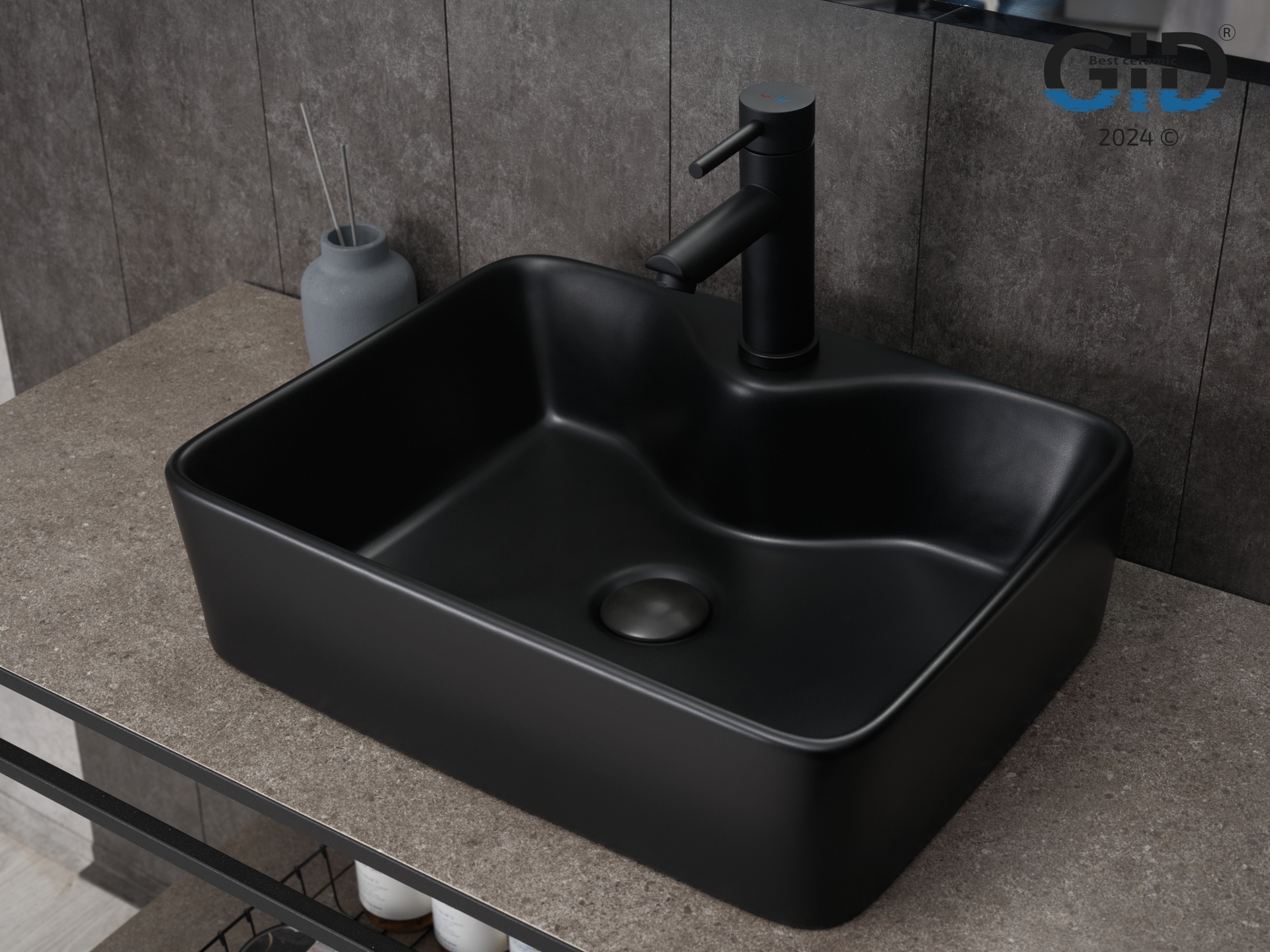 

Раковина Gid Geometrico Bm9091 накладная 48х37 черная матовая, Черный, Geomtrico Bm9091