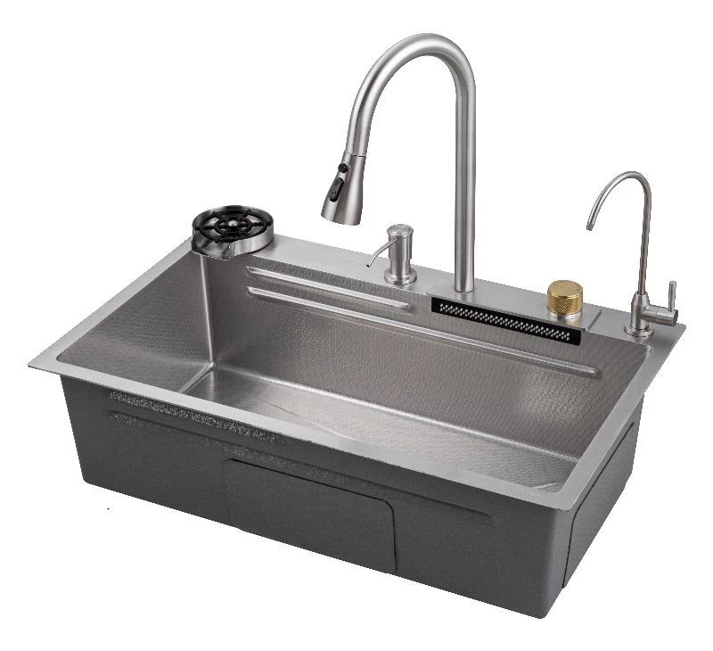 

Мойка кухонная Savol S-SC003L многофункциональная, с водопадом, сатин, S-SC003L
