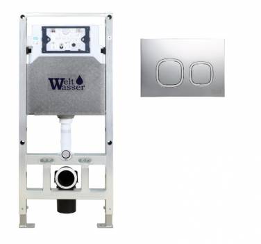 

Инсталляция для унитазов WeltWasser WW AMBERG 506 ST CR с хром кнопкой смыва, WW AMBERG 506 ST + CR