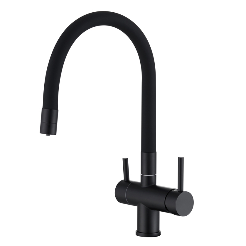 

Смеситель Emar Steel ЕС - 3015 black для кухни черный, ЕС - 3015