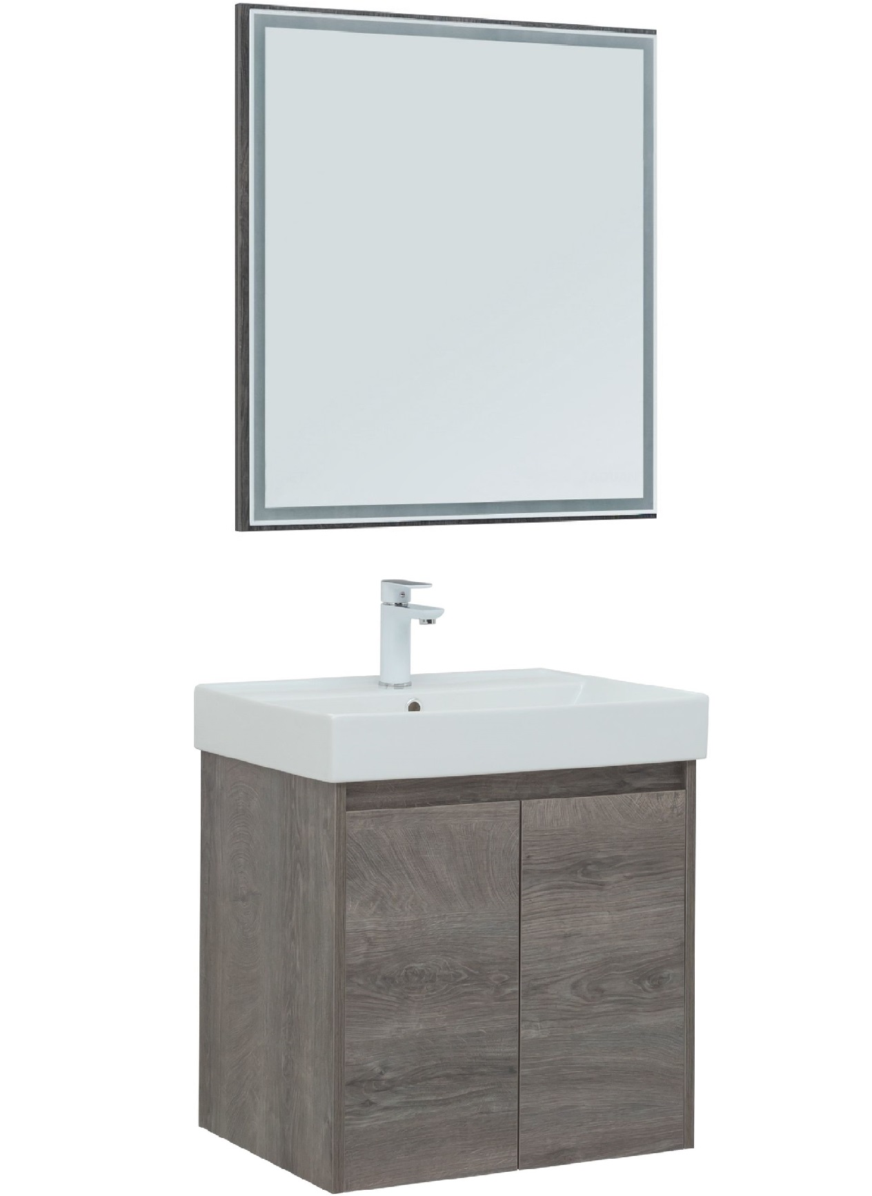 

Мебель для ванной Aquanet Nova Lite 60 дуб рошелье, 2 дверцы, Коричневый, Nova Lite 60