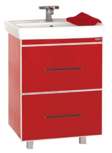 

Тумба с раковиной Misty Гранд Lux 80 напольная, с 2-мя ящиками, красный Croco, Гранд Lux 80 Л-Грл01080-049П2ЯКр