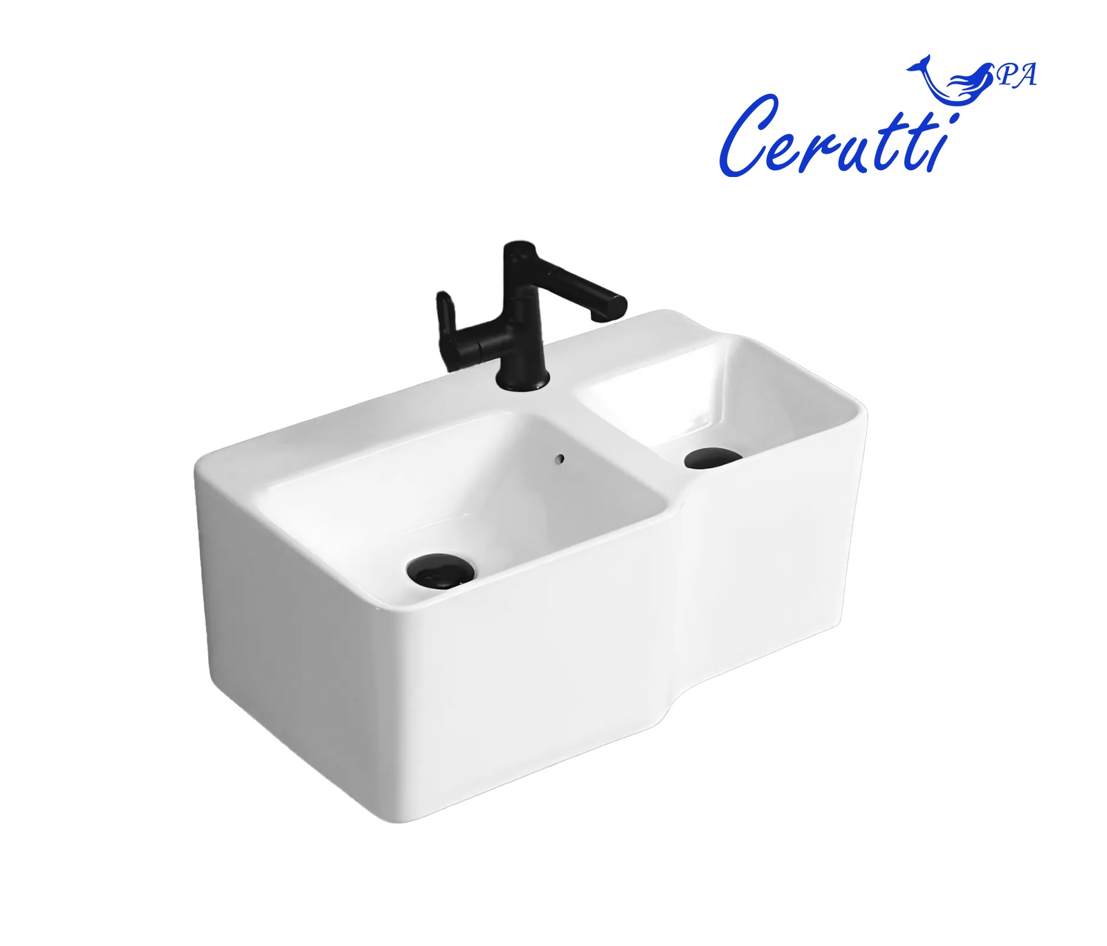 

Раковина Ceruttispa Double Bella CT9703 64,5х36,5 двойная, белый, СТ9703