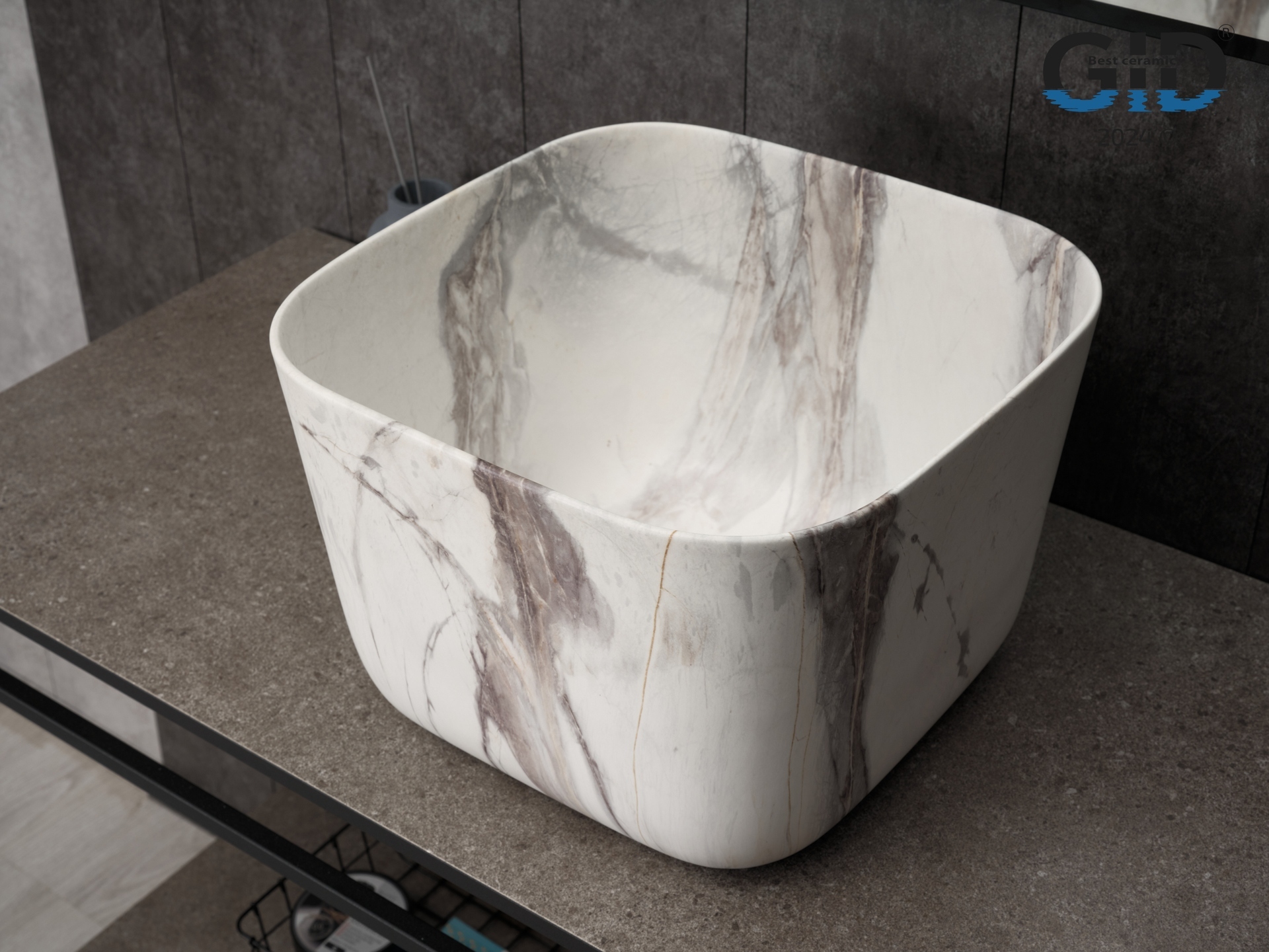 

Раковина Gid Creativo Mnc9301 накладная 36х36 под камень, Белый, Creativo Mnc9301