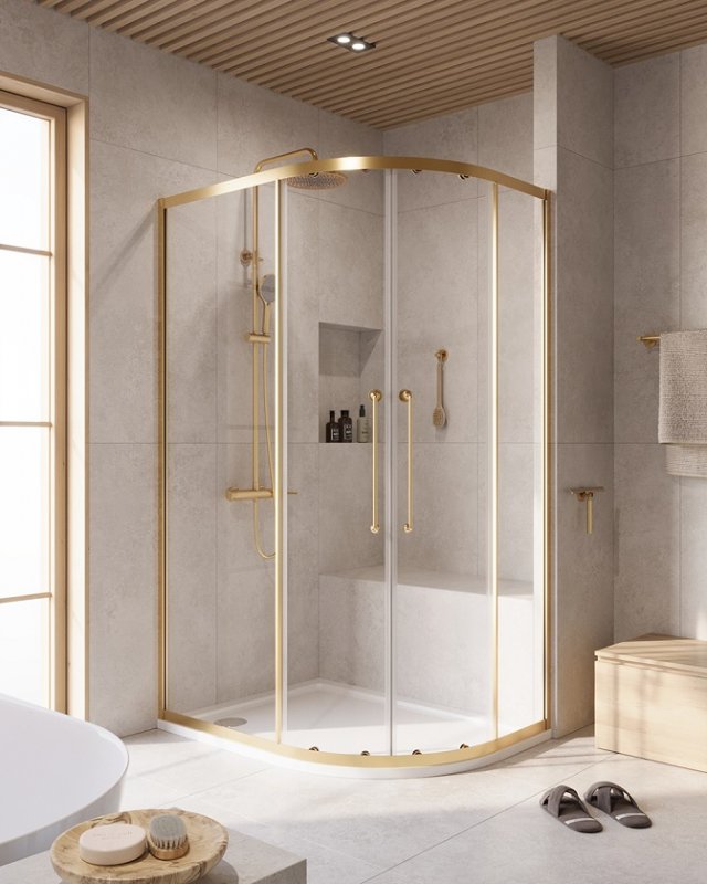 

Душевой уголок Cezares Relax-304-RH-2-120/90-C-BORO профиль брашированное золото, стекло прозрачное, RELAX-304-RH-2-120/90-C-BORO