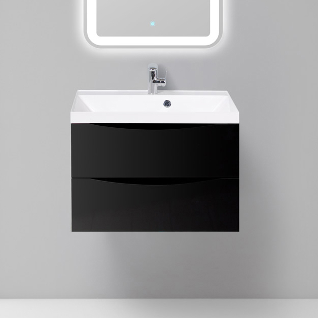 

Тумба с раковиной BelBagno Marino 70 nero lucido, Черный, Marino 70
