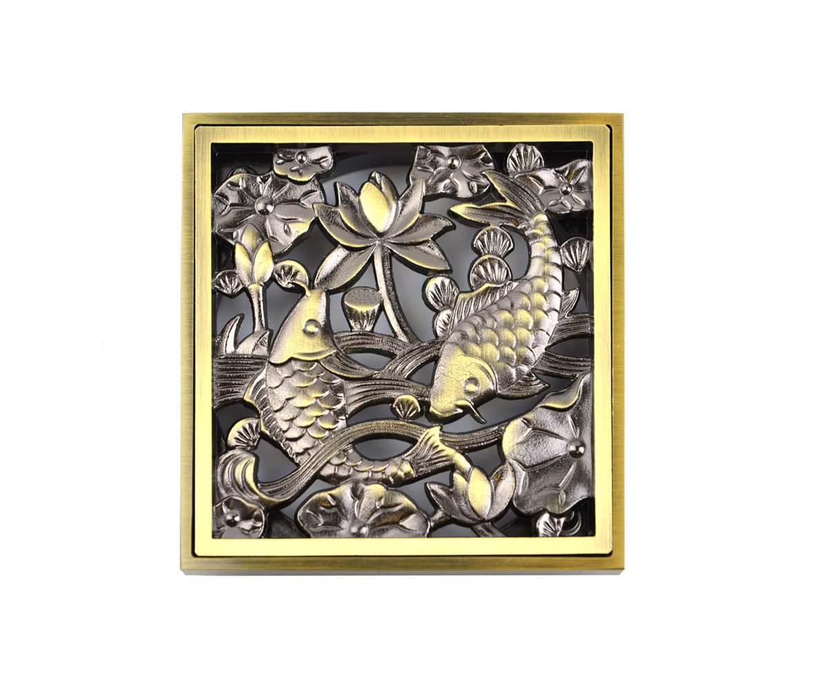 

Решетка Bronze de Luxe "Рыбы" 21980 для душевого трапа, бронза, "Рыбы" 21980