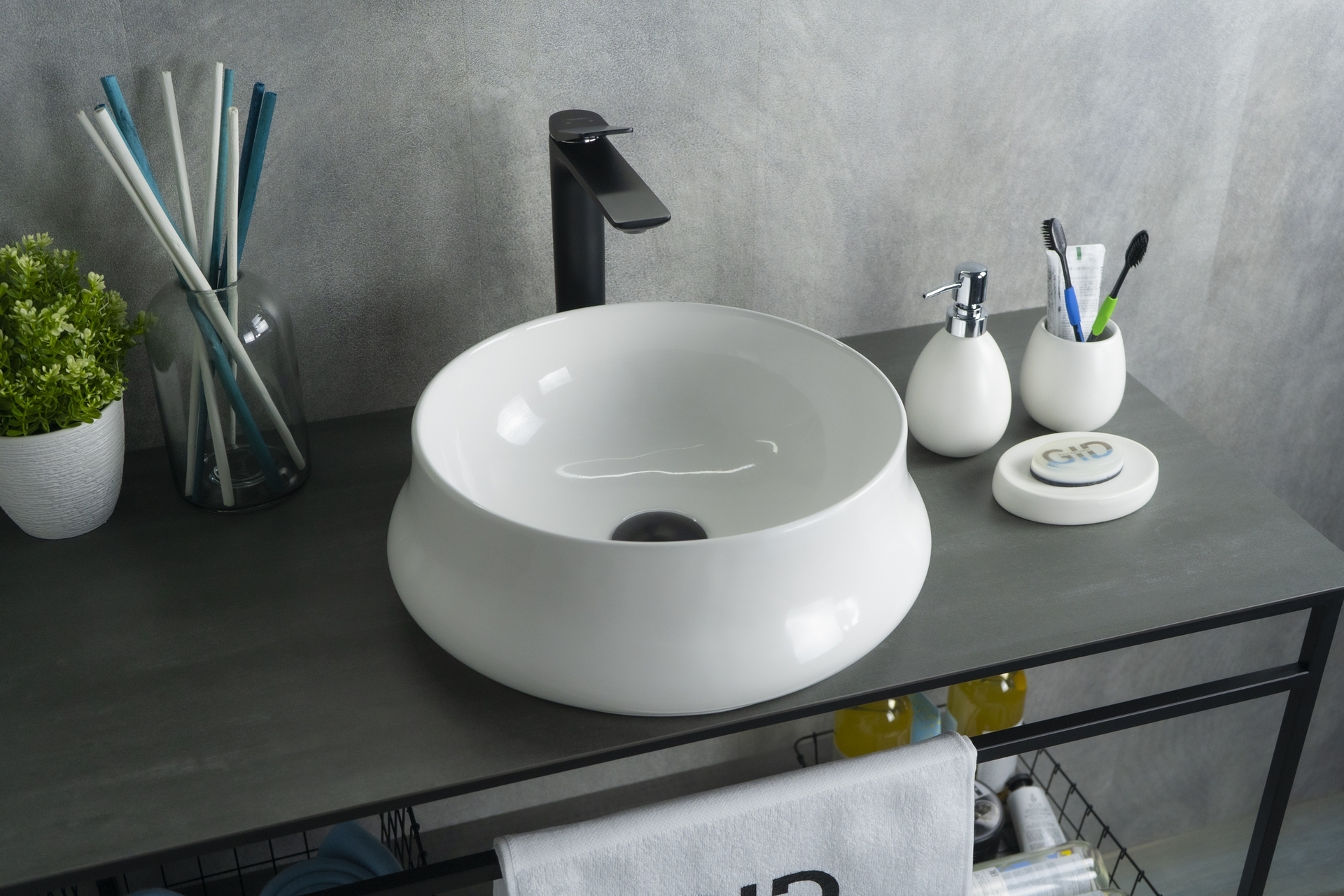 

Раковина Gid Esfera N9426 накладная 40х40 белая, Белый, Esfera N9426