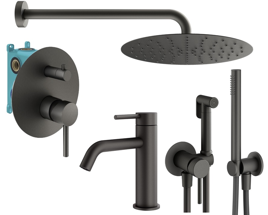 

Душевой комплект Plumberia Selection Ixo KITZXO18GR53 графит матовый, KITZXO18GR53