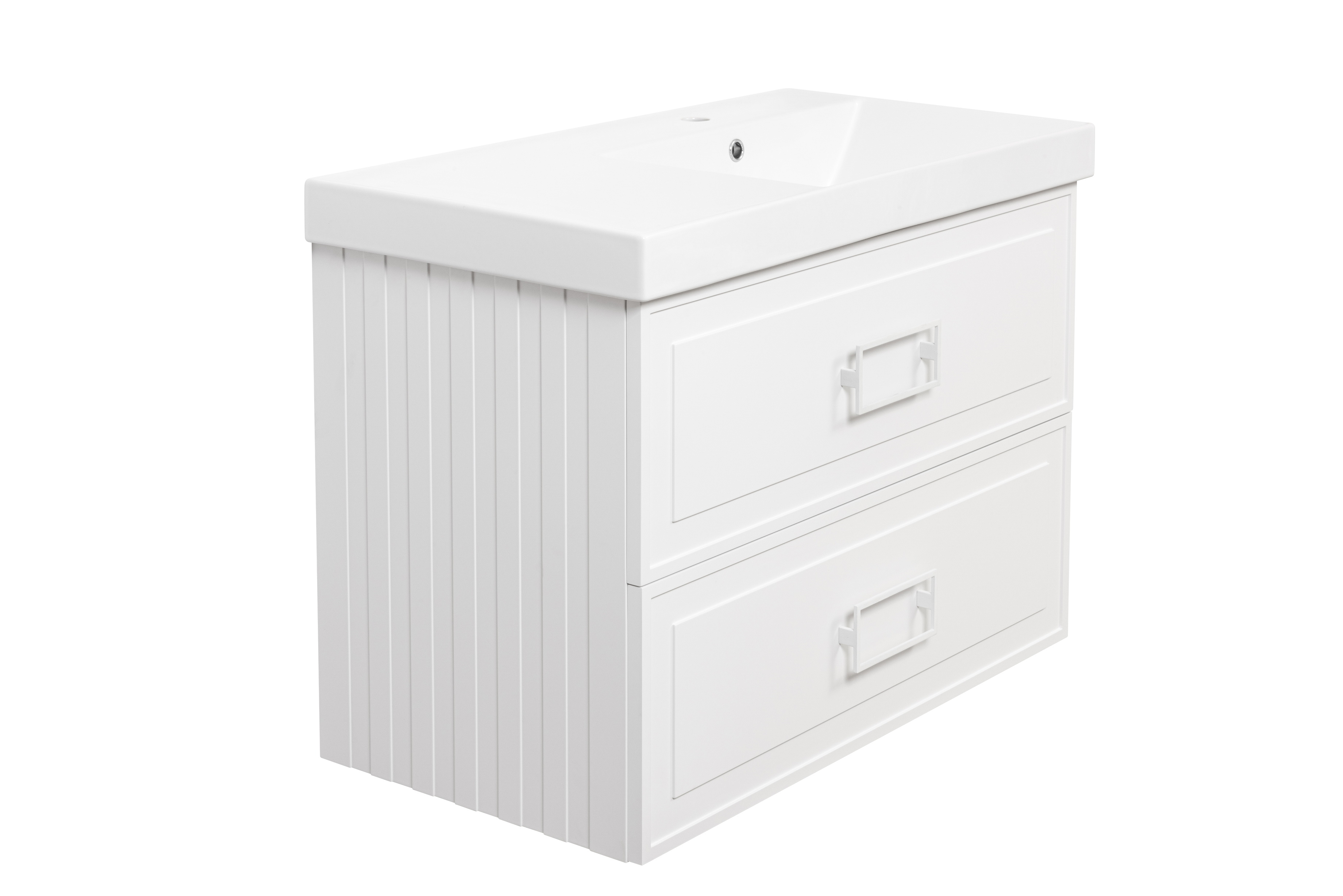 

Тумба с раковиной La Fenice Cubo TWIN Bianca 90 белая, Белый, Cubo TWIN Bianca 90