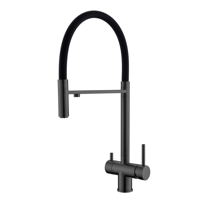 

Смеситель для кухонной мойки WesnaArt EKO05-160GunMetal оружейная сталь, EKO05-160GunMetal