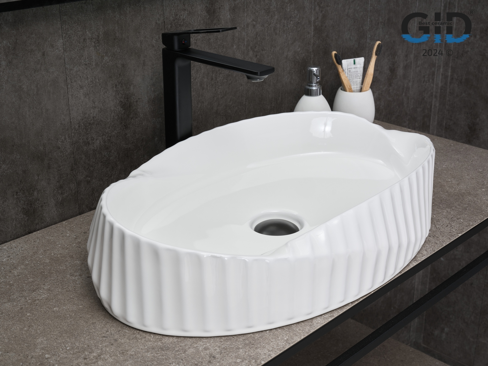

Раковина Gid Creativo 888s накладная 60х38 белая, Белый, Creativo 888s