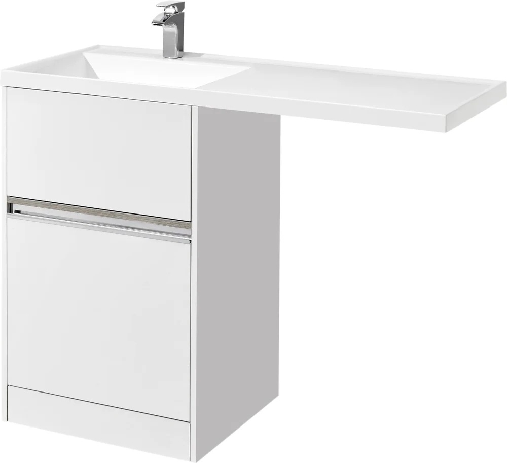 

Тумба с раковиной Aquaton Лондри 60 L, Белый глянцевый, Лондри 60