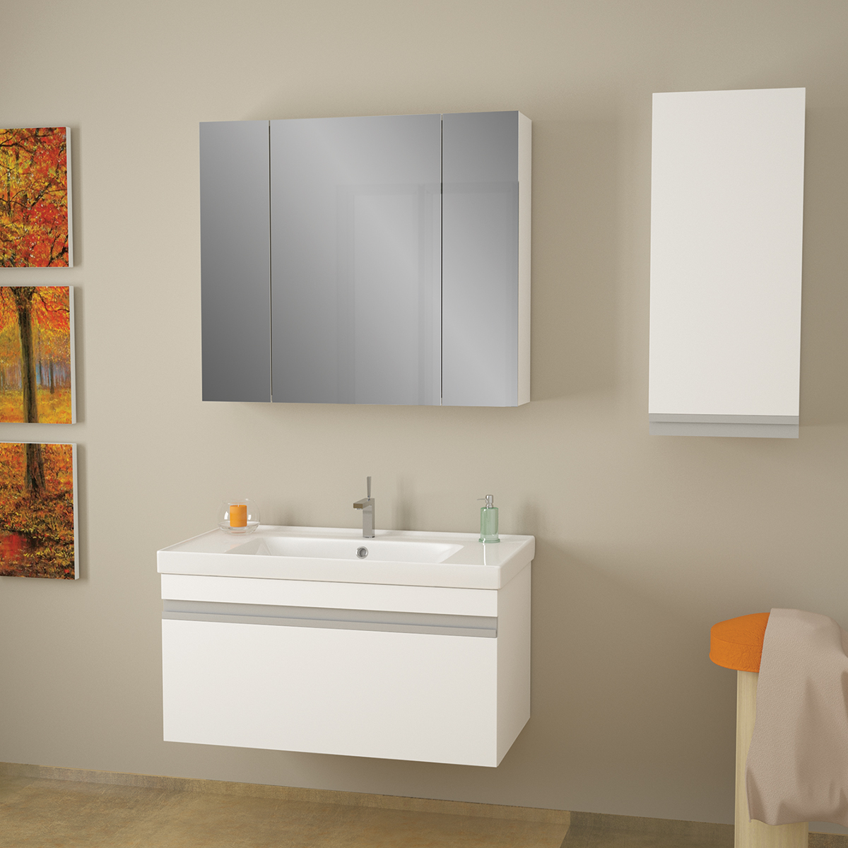 

Тумба с раковиной Dreja.eco Grace 60 белый глянец, Grace 60