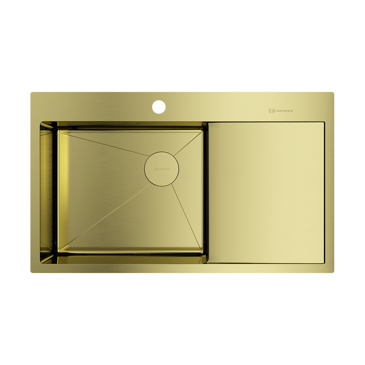 

Мойка кухонная Omoikiri Akisame 86-L Side 4997045 86х51 см светлое золото, 4997045