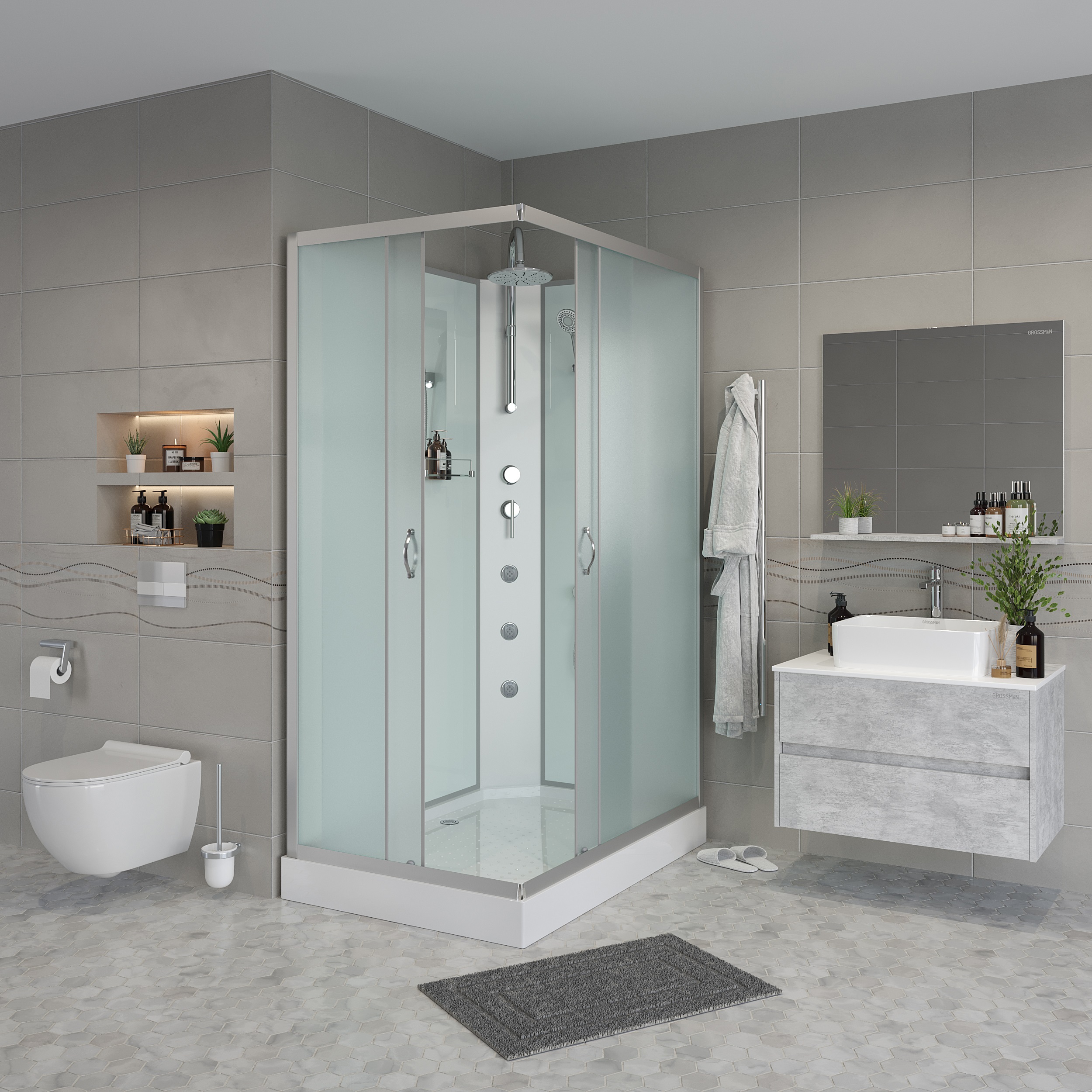 

Душевая кабина Niagara Classic NG-43975-14QBKTG 90x70x240 с гидромассажем, NG-43975-14QBKTG