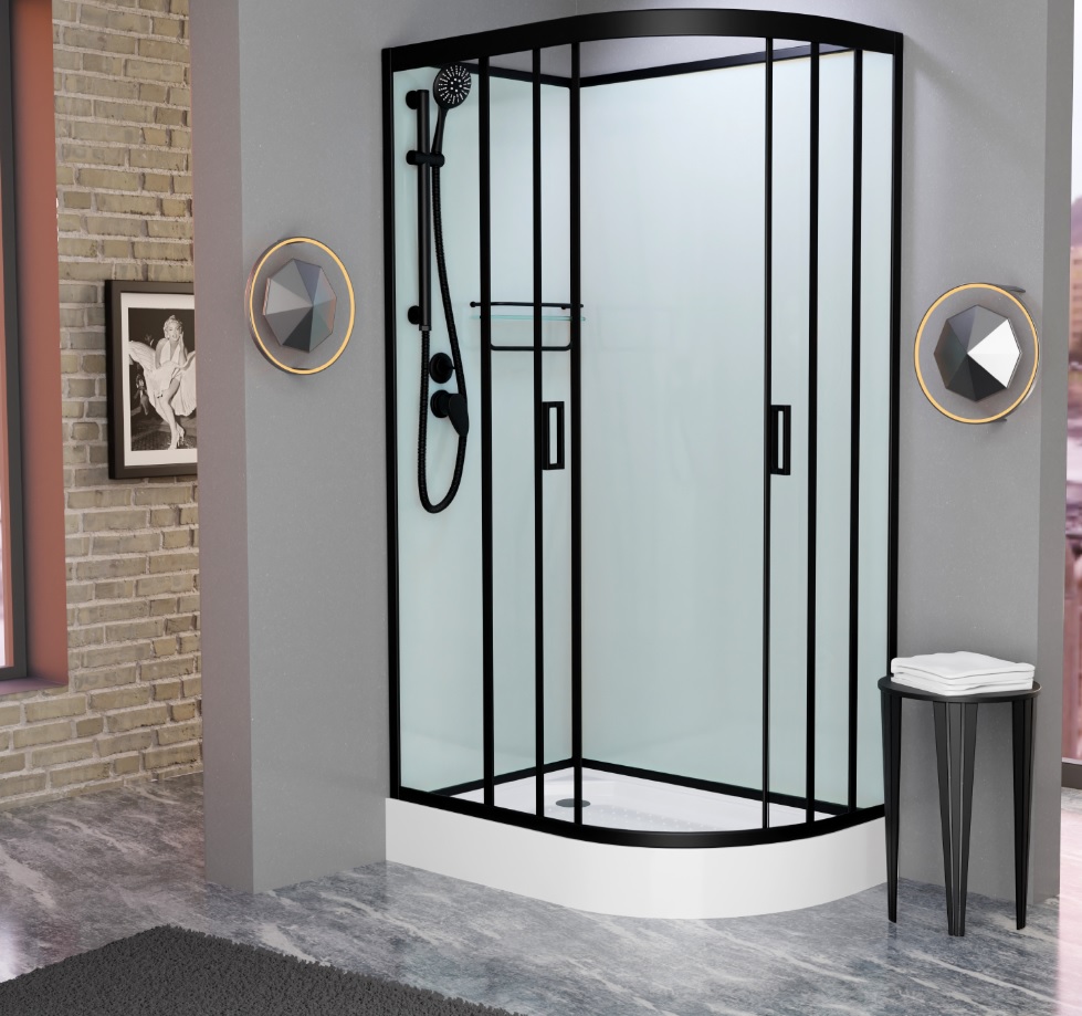 

Душевая кабина Frank F412L М Black матовое стекло, без крыши, F412L М Black