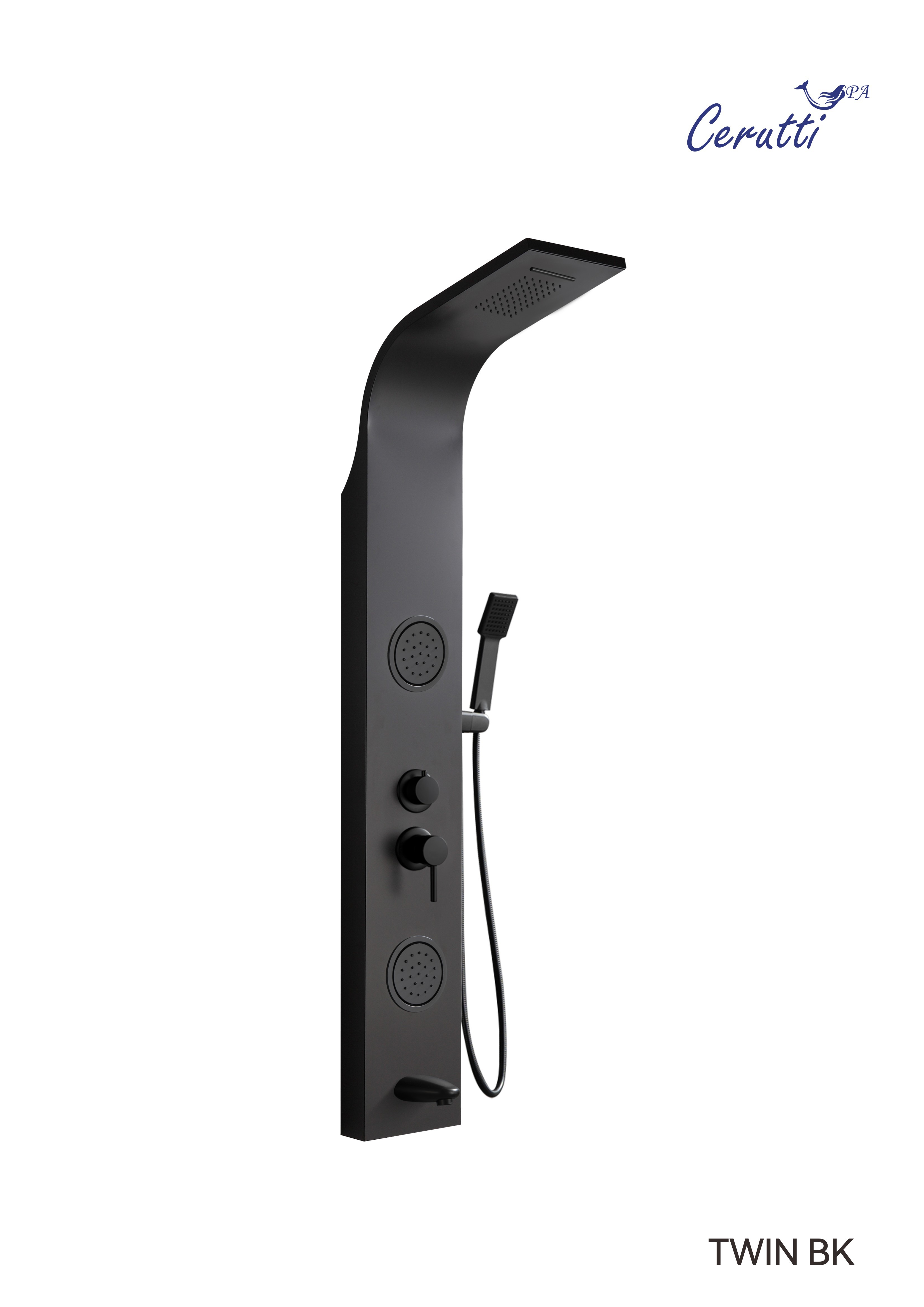 

Душевая панель Ceruttispa TWIN BK черная, Черный, CT9984