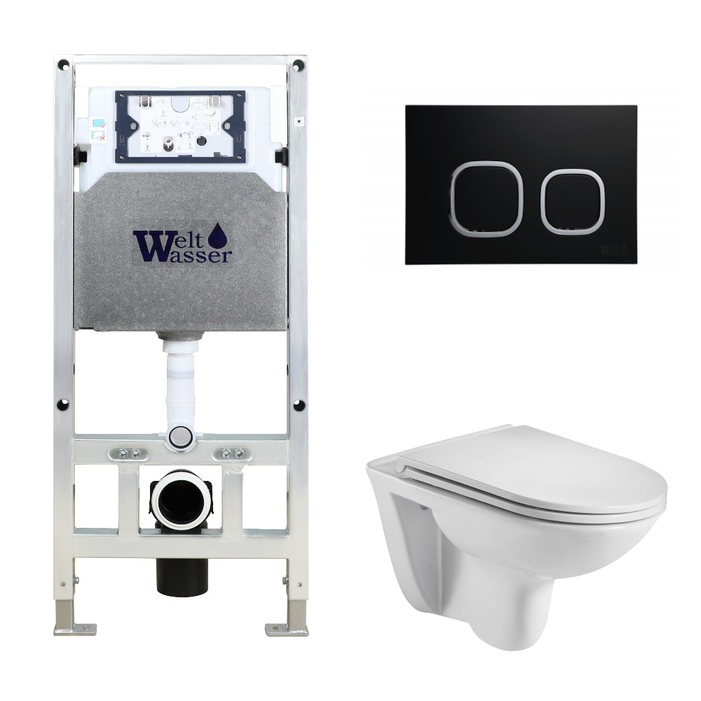 

Комплект Weltwasser 10000006855 унитаз Baarbach 004 GL-WT + инсталляция + кнопка Amberg RD-BL, Белый глянцевый, 10000006855