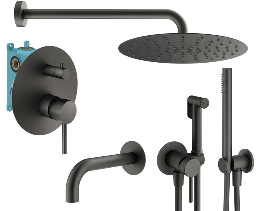 

Душевой комплект Plumberia Selection Ixo KITZXO19GR60 графит матовый, KITZXO19GR60