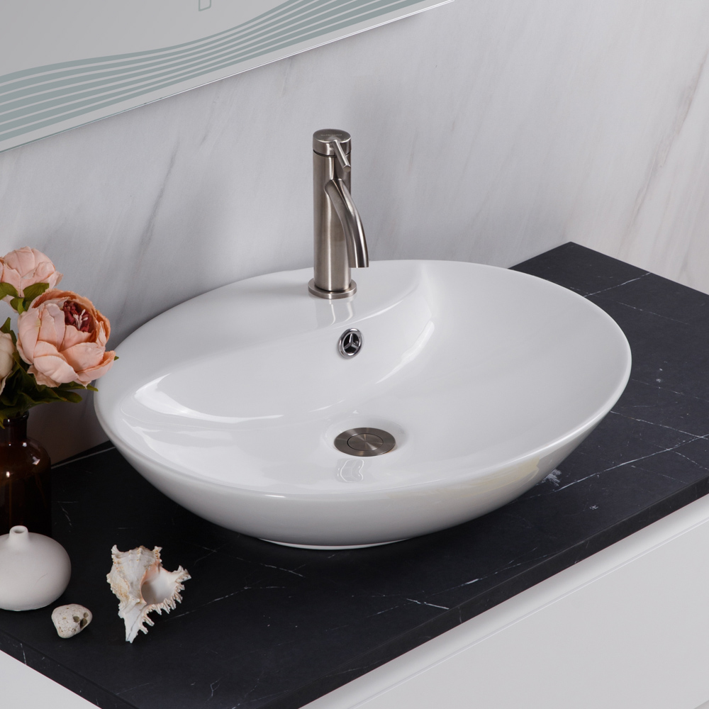 

Раковина BelBagno BB1370 накладная 55х45 см, белая, Белый, BB1370