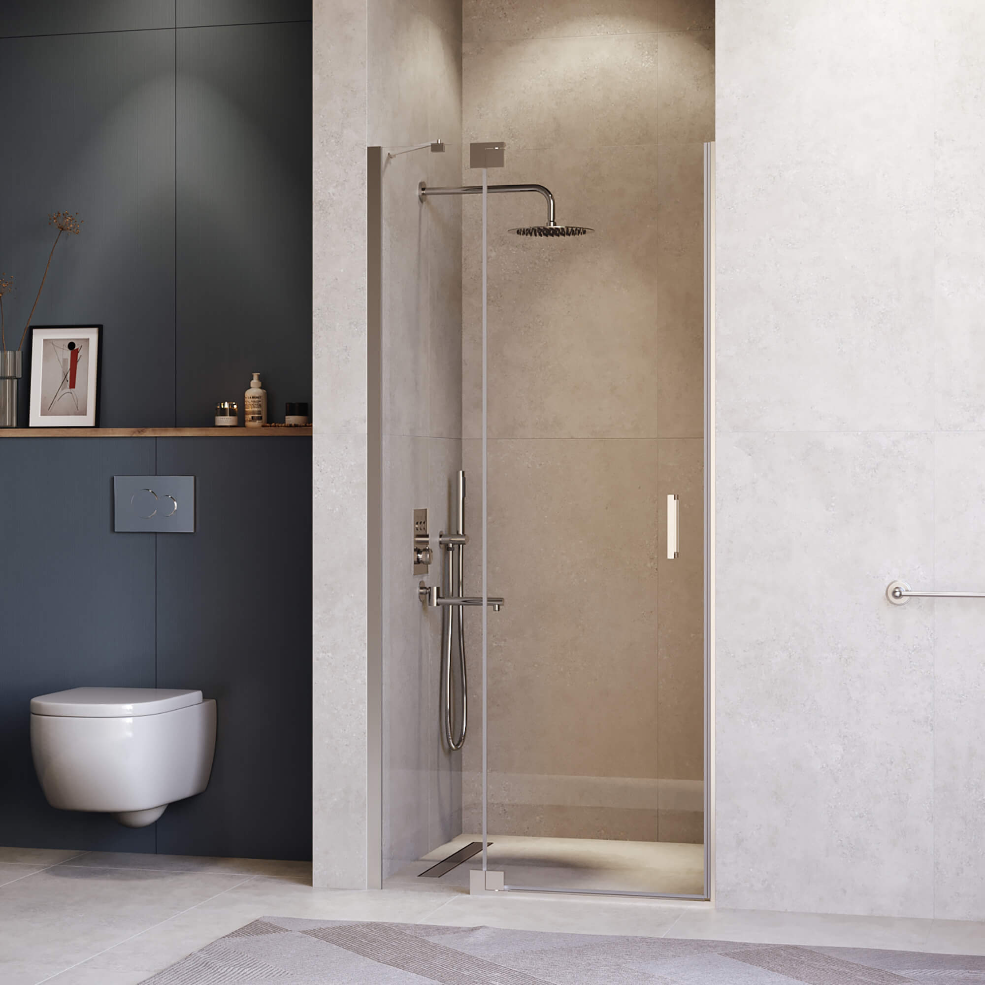 

Душевая дверь в нишу RGW Hotel HO-014 140х200 профиль хром, стекло матовое-сатинат, HO-014 350601414-21