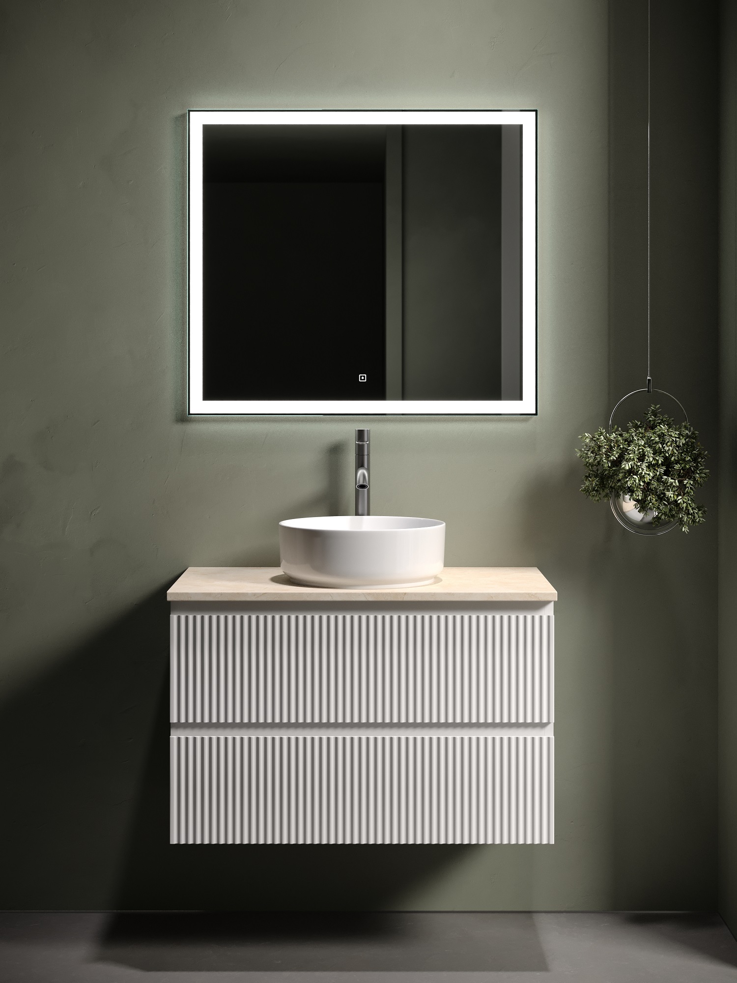 

Мебель для ванной Sancos Snob R 80 подвесная, столешница kreman, Bianco (с отверстием под смеситель), Белый, Snob R SNR80W