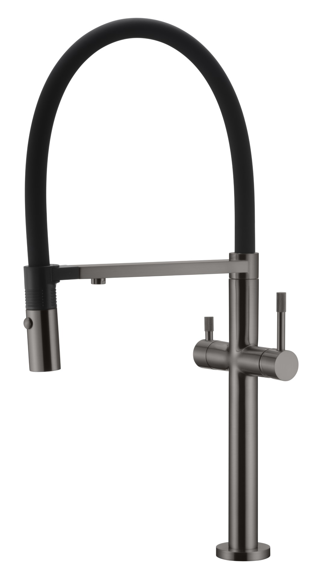 

Смеситель Boheme Uno 115-GM для кухни, c краном для питьевой воды, gun metall, Антрацит, Uno 115-GM