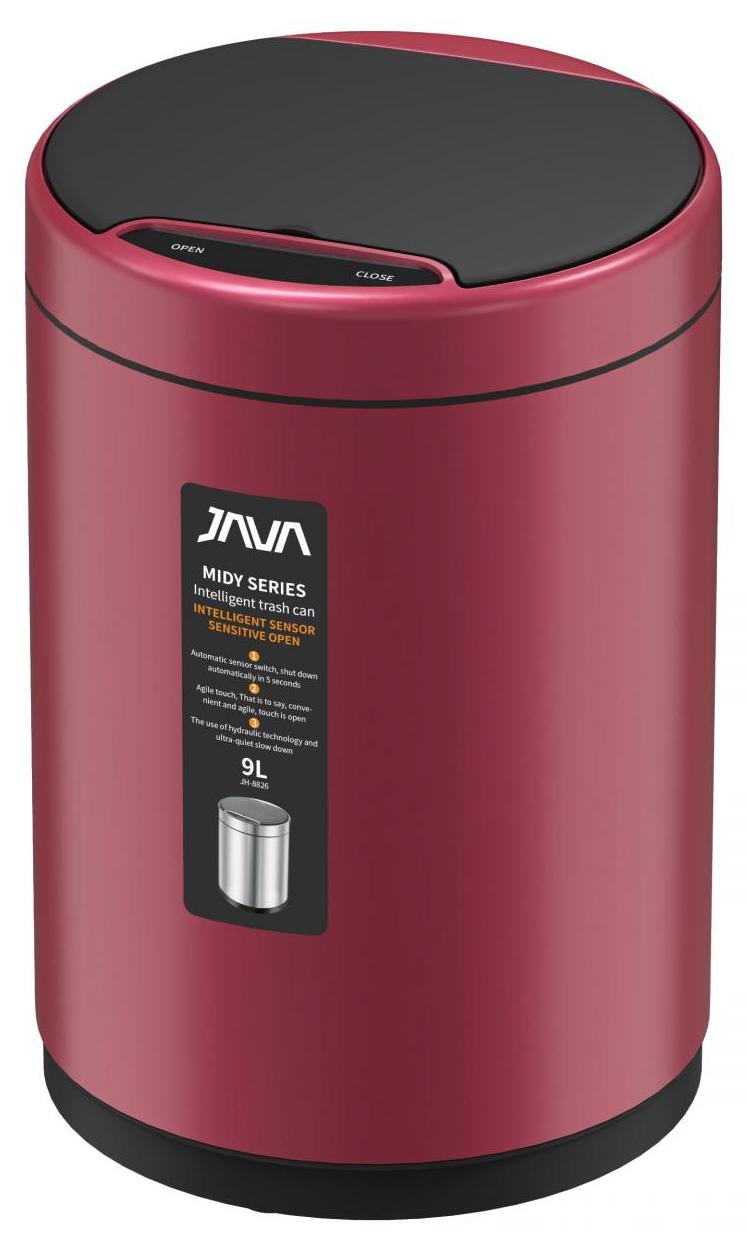 

Мусорное ведро Java S-882-9R сенсорное 9 л малиновое, Красный, 9R