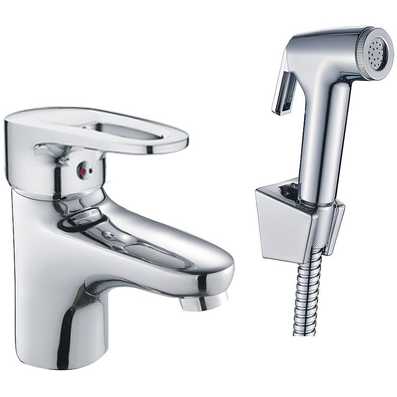 

Смеситель Haiba HB1268 для раковины с гигиеническим душем, Хром, HB1268