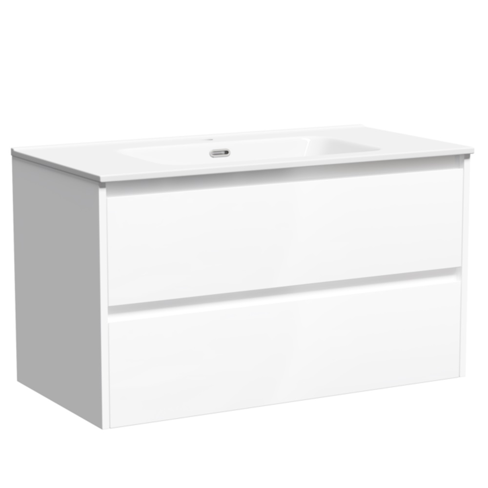 

Тумба с раковиной Sancos Libra 90 подвесная, белый глянец (раковина CN7002), Белый глянцевый, LB90W