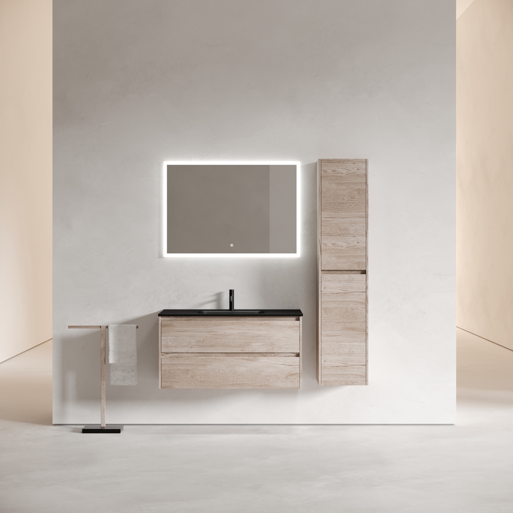 

Мебель для ванной Sancos Libra 100 подвесная, дуб галифакс натуральный (раковина CN7003MB), Дерево, LB100EG