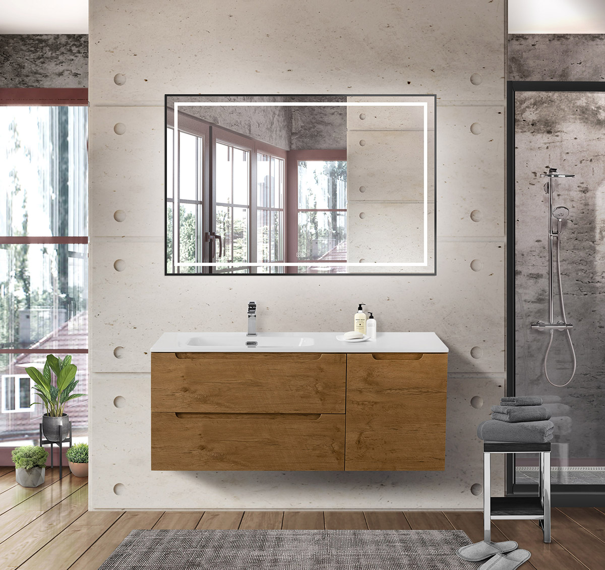 

Мебель для ванной BelBagno Etna 120 L подвесная, 2 ящика, 1 дверца, Rovere Nature, Дерево, ETNA-1200-2C-1A-SO-RN-L