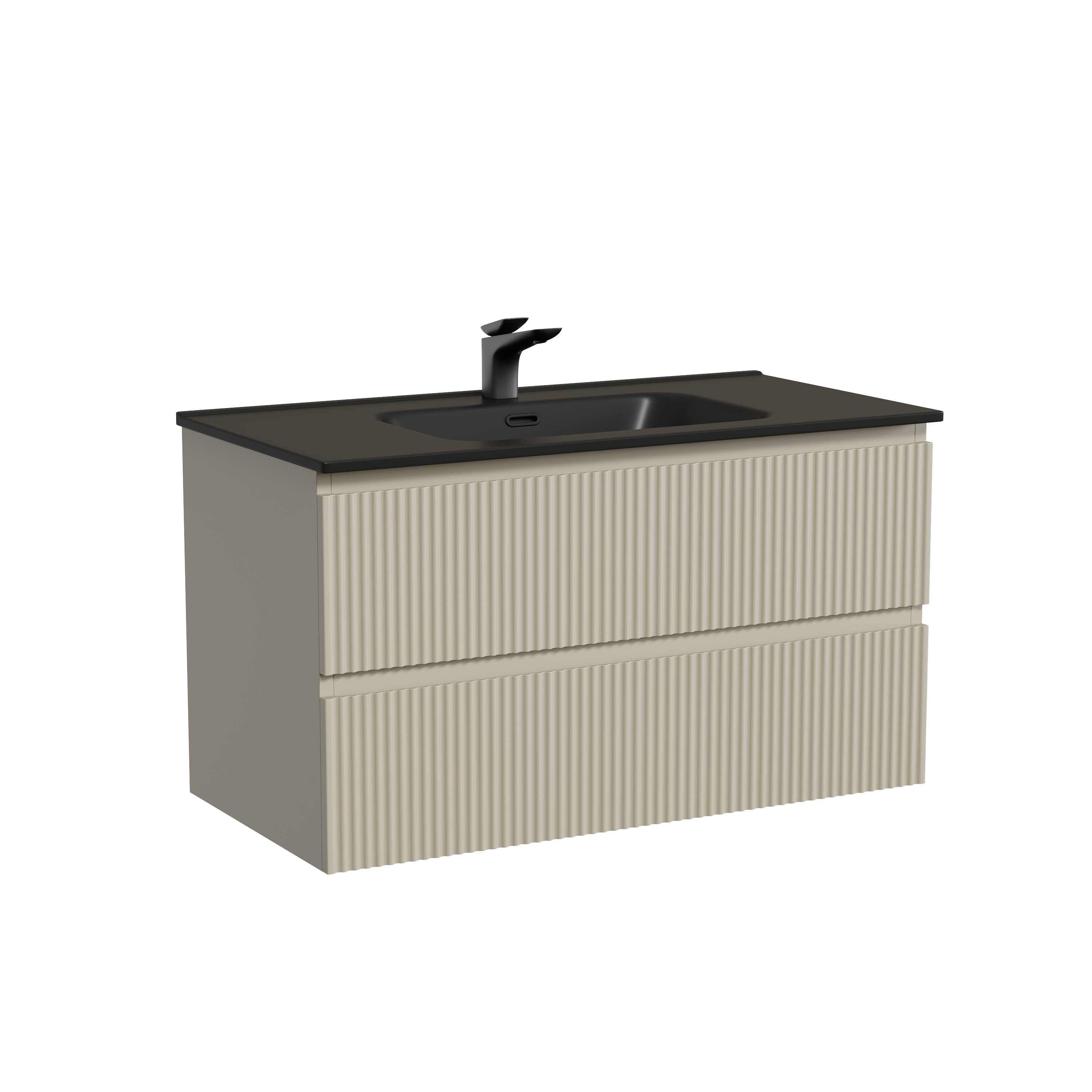 

Тумба с раковиной Sancos Snob R 90 подвесная, 2 ящика, Beige Soft (раковина СN7002MB), Бежевый матовый, SNR90CE