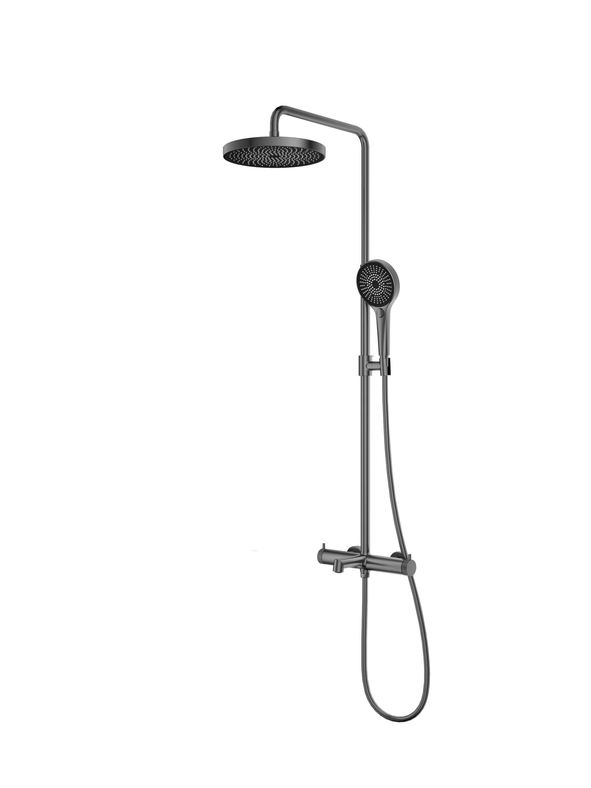 

Душевая стойка Vincea Rim VSFS-2RM1GM с изливом, вороненая сталь, VSFS-2RM1GM