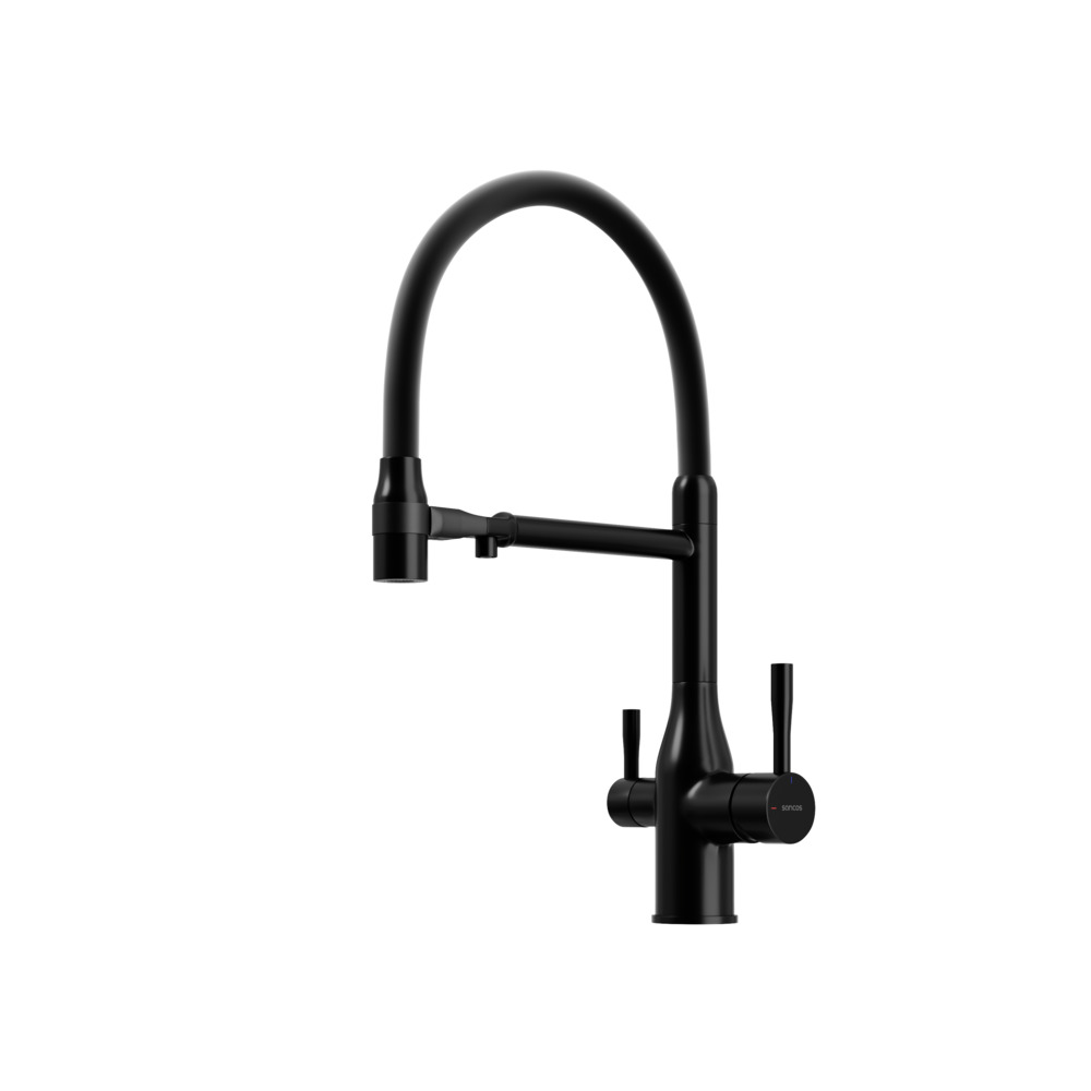 

Смеситель Sancos Garda SC4009MB для кухонной мойки, с гибким изливом, черный матовый, SC4009MB