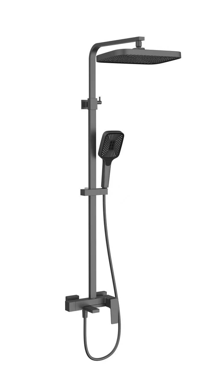 

Душевая стойка Vincea Cube VSFS-4C12GM с изливом, вороненая сталь, VSFS-4C12GM