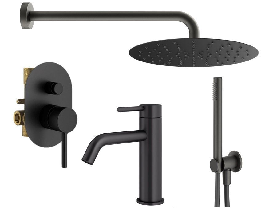 

Душевой комплект Plumberia Selection Ixo KITXO15NO53 черный матовый, KITXO15NO53