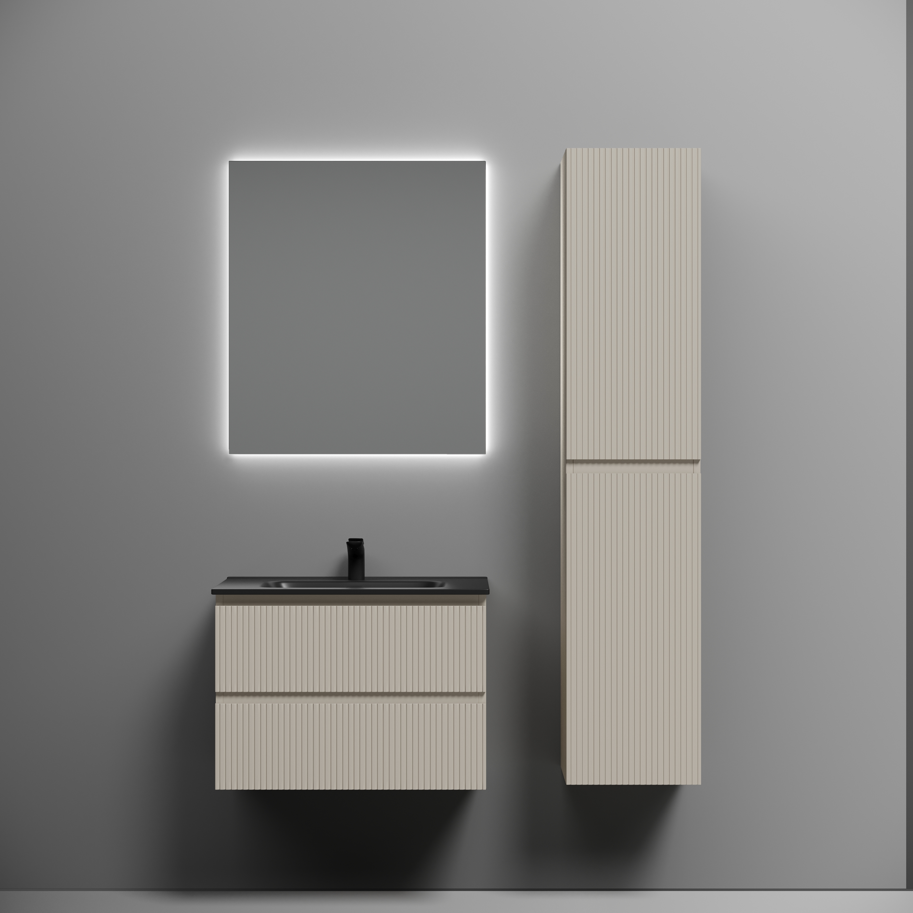 

Мебель для ванной Sancos Snob T 70 подвесная, 2 ящика, Beige Soft (раковина CN7007MB), Бежевый матовый, Snob T SNT70CE
