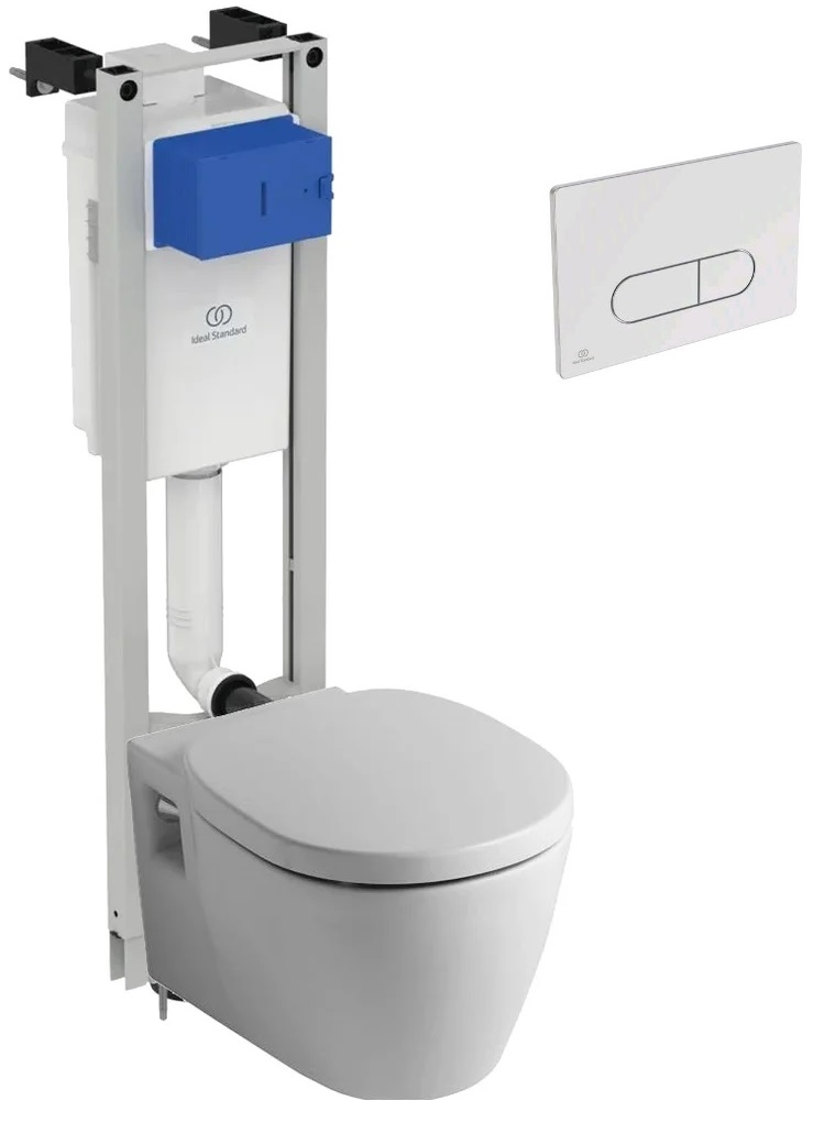 

Комплект подвесной унитаз с инсталляцией Ideal Standard Connect W220101 с кнопкой смыва, Белый, W220101