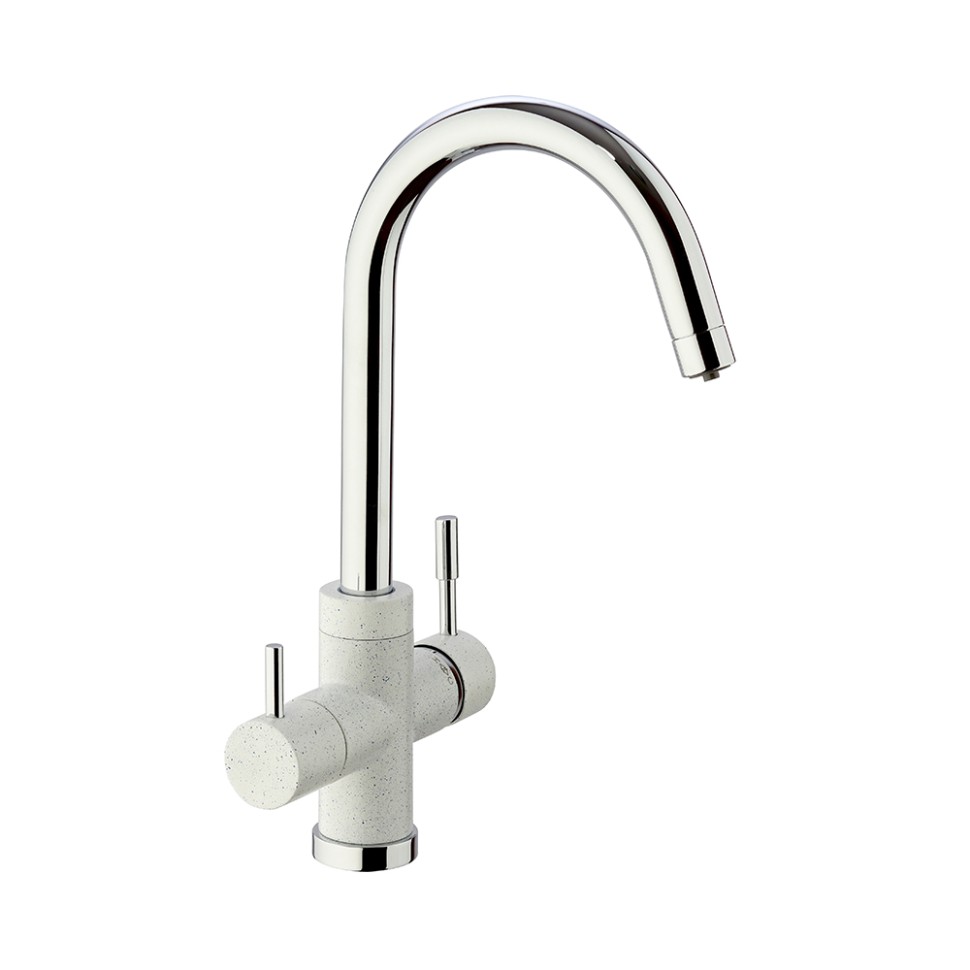 

Смеситель для кухонной мойки Paini Cox ultrawhite, белый матовый, 7890643CR3V11L2KM